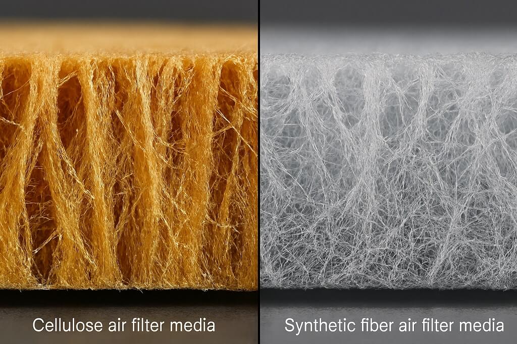 مقایسه کاغذ سلولزی با الیاف پیشرفته در فیلتر هوا